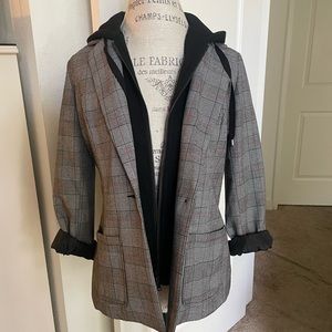 Plaid Blazer Sweatshirt